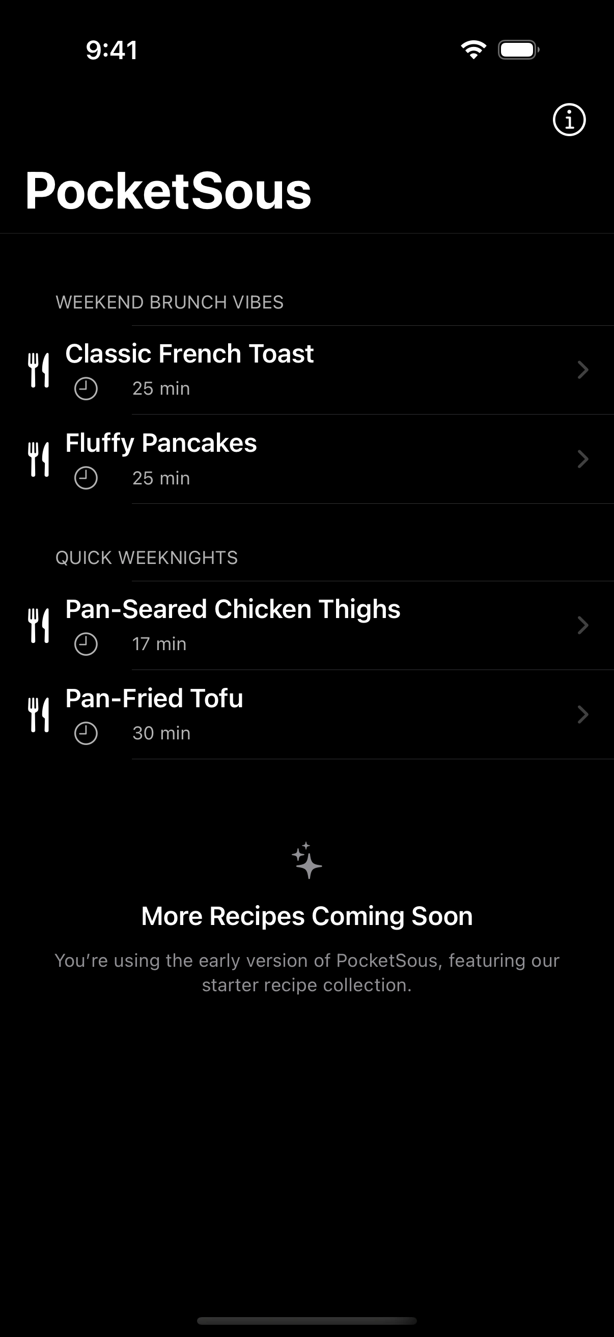 Recipe list (home screen)
