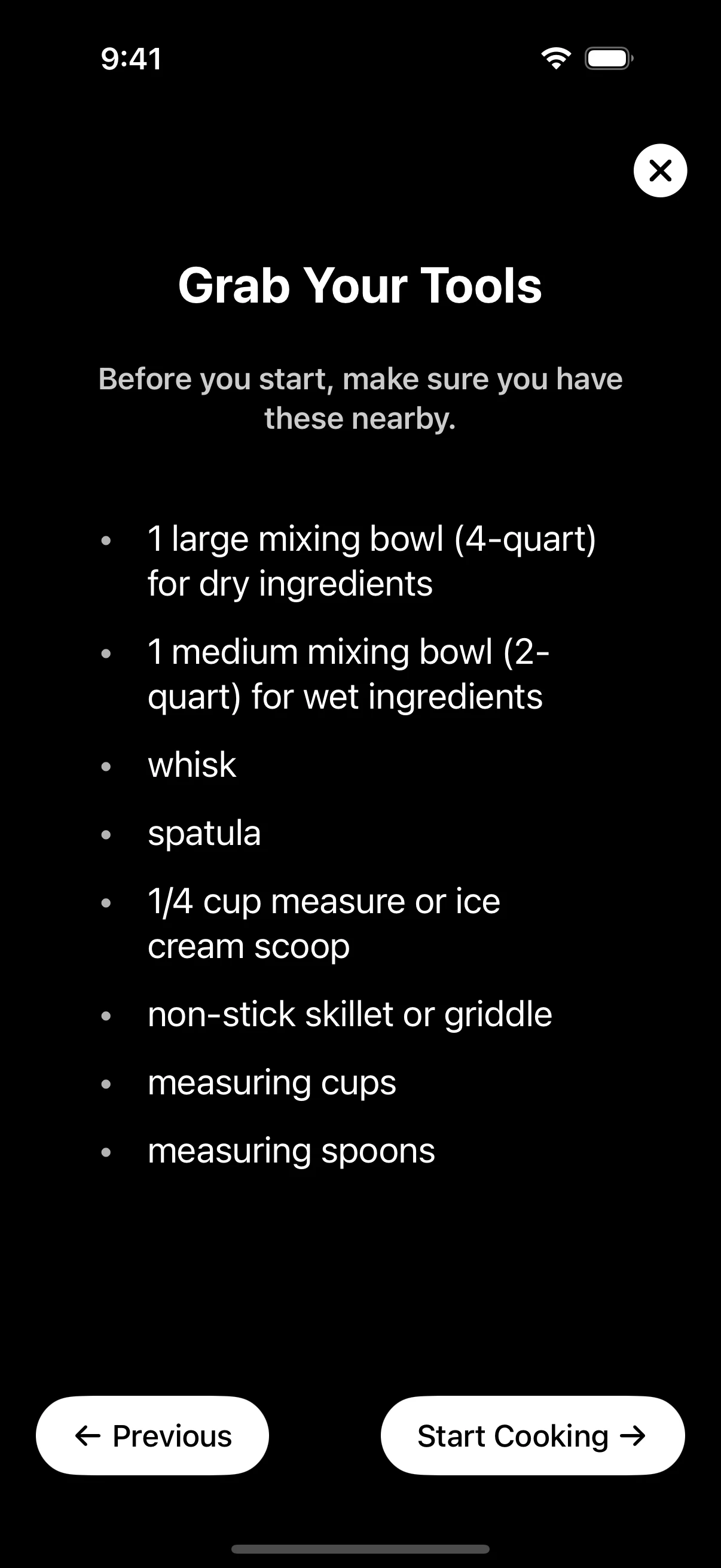 Tools checklist